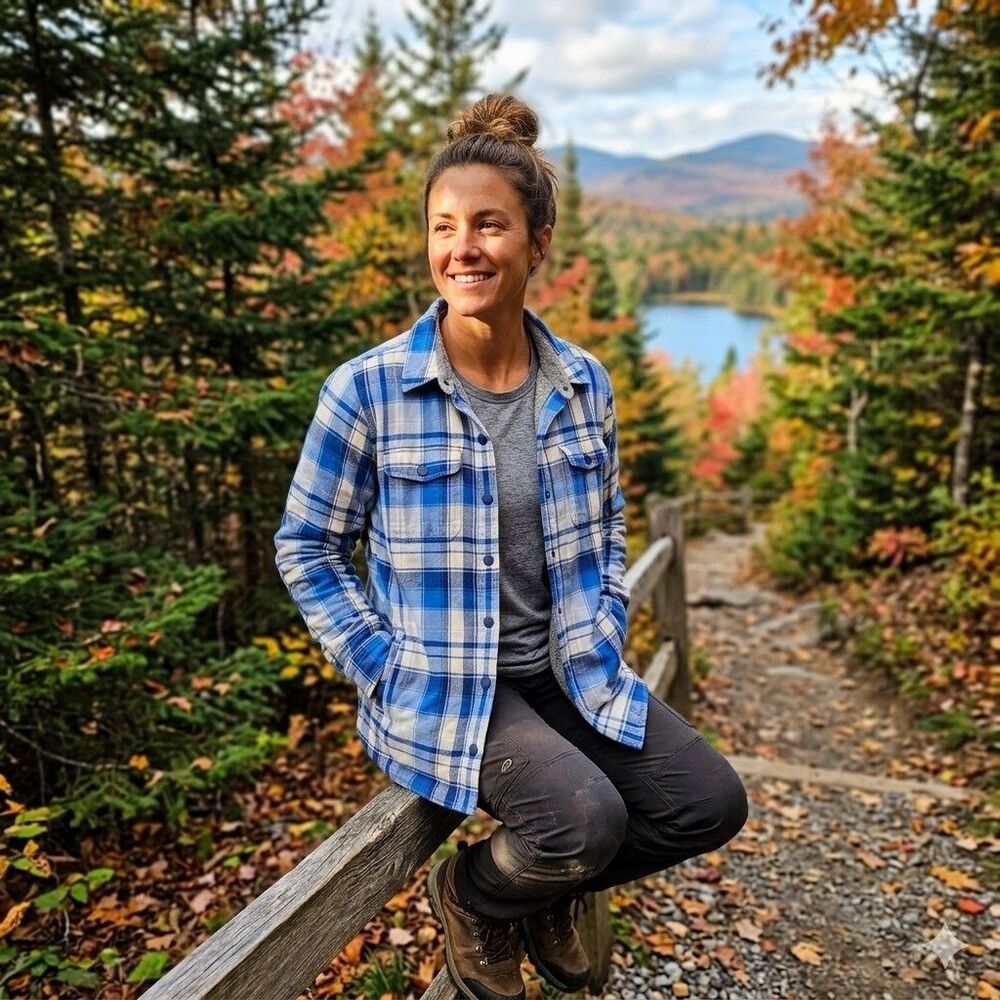 LL Bean Heavyweight Fleece Lined Flannel Shacket Womens M Medium Blue Plaid Snap